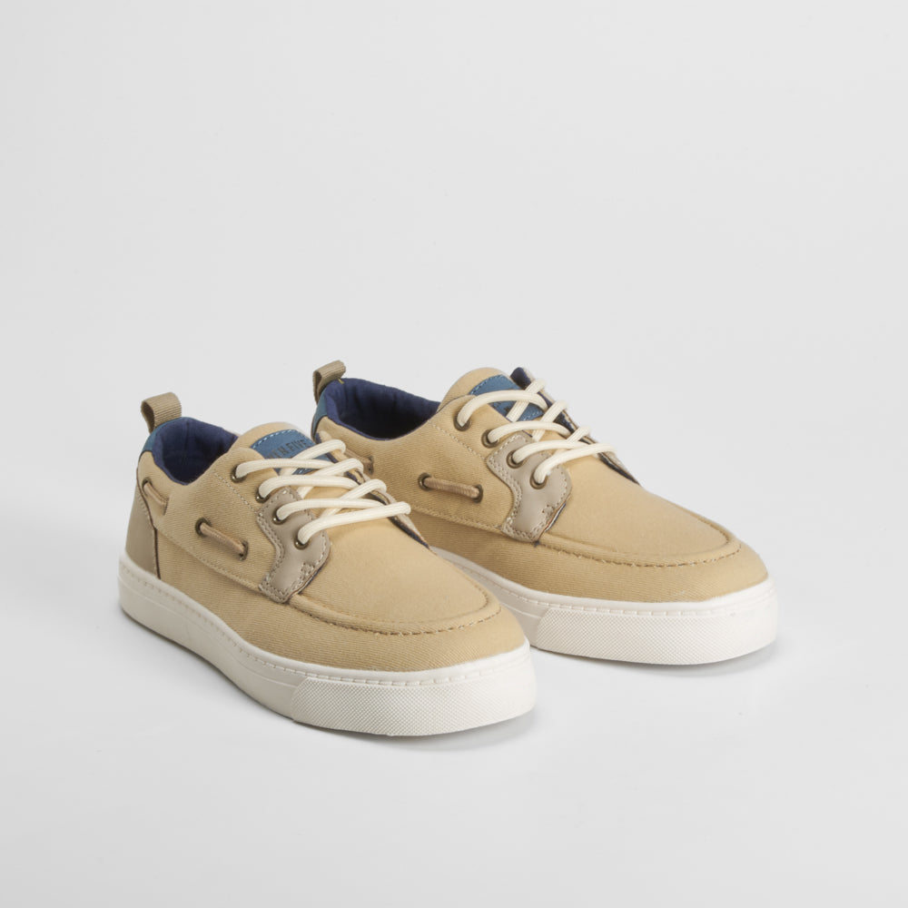 Náutico de lona juvenil beige SEVEN FIVE