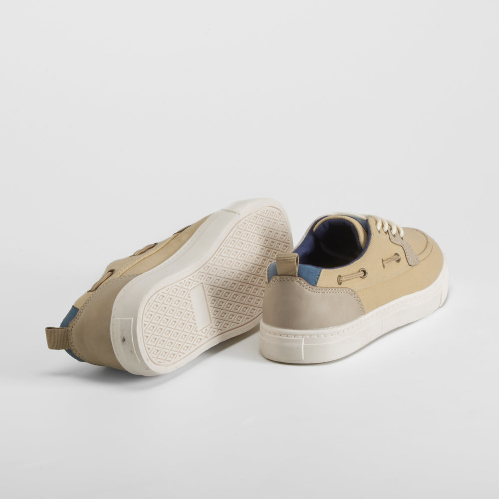 Náutico de lona juvenil beige SEVEN FIVE