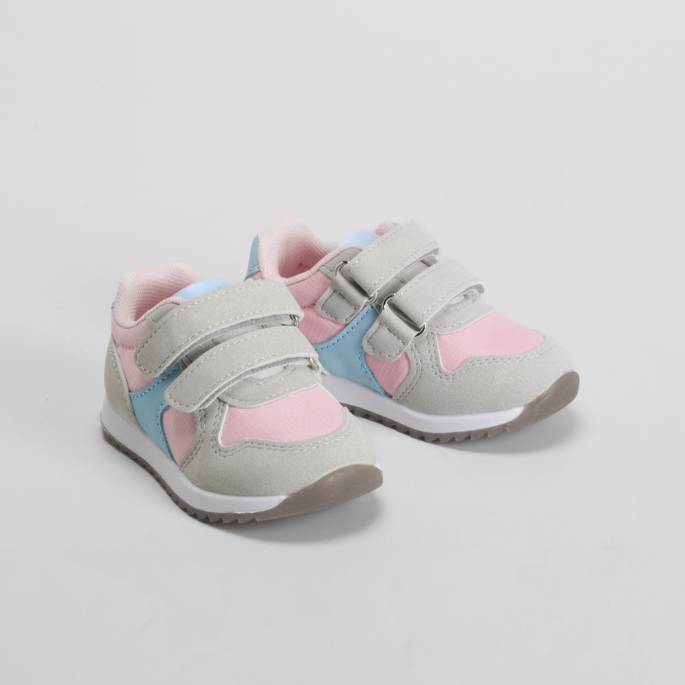 Deportiva retro running gris y rosa BACHE
