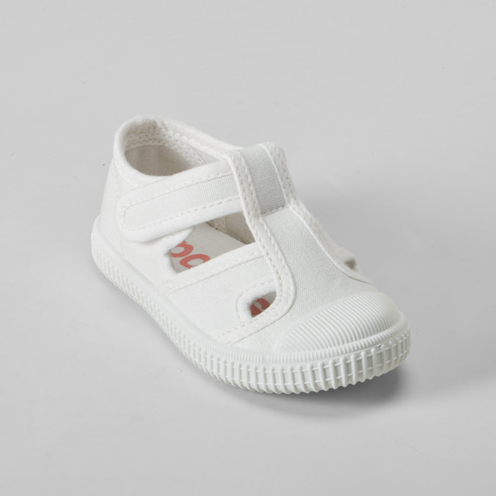 Zapatilla lona cangrejera bebé blanca BACHE