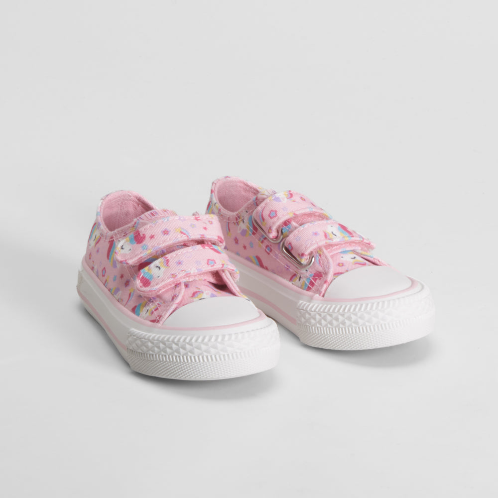 Zapatilla de lona unicornios bebé rosa BACHE