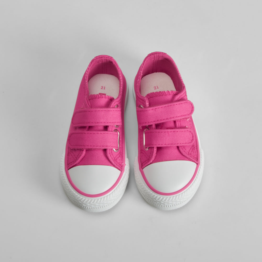 Zapatilla lona velcro bebé color fucsia BACHE