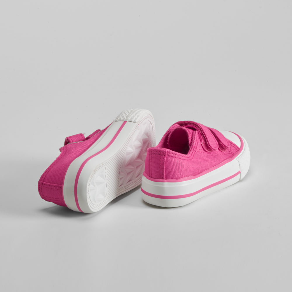 Zapatilla lona velcro bebé color fucsia BACHE