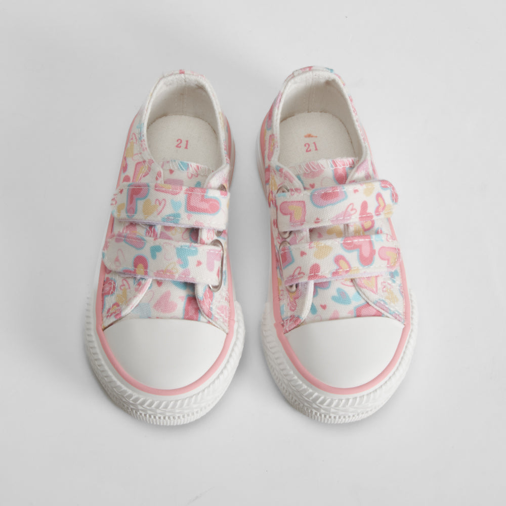 Zapatilla de lona corazones bebé rosa BACHE