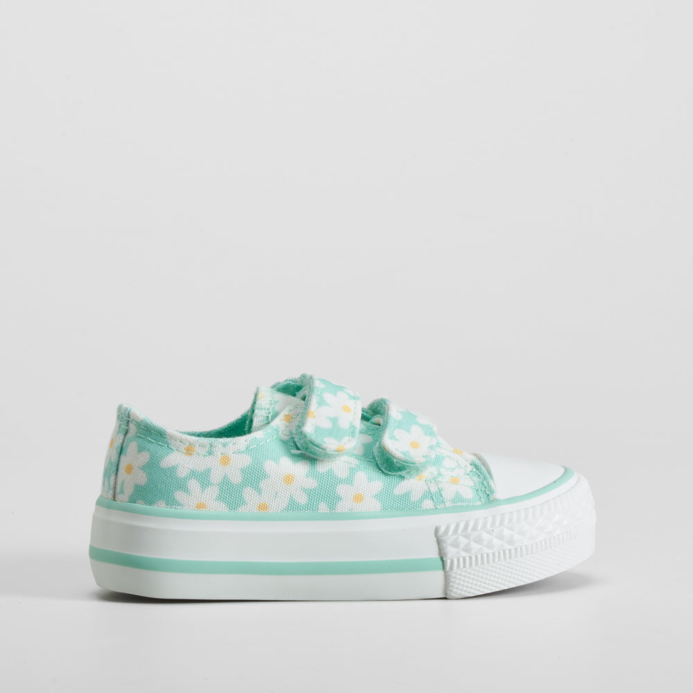 Zapatilla de lona margaritas bebé verde BACHE