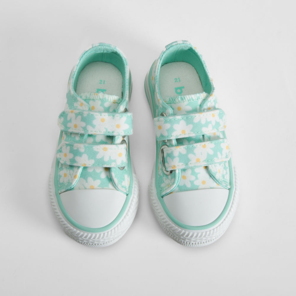 Zapatilla de lona margaritas bebé verde BACHE