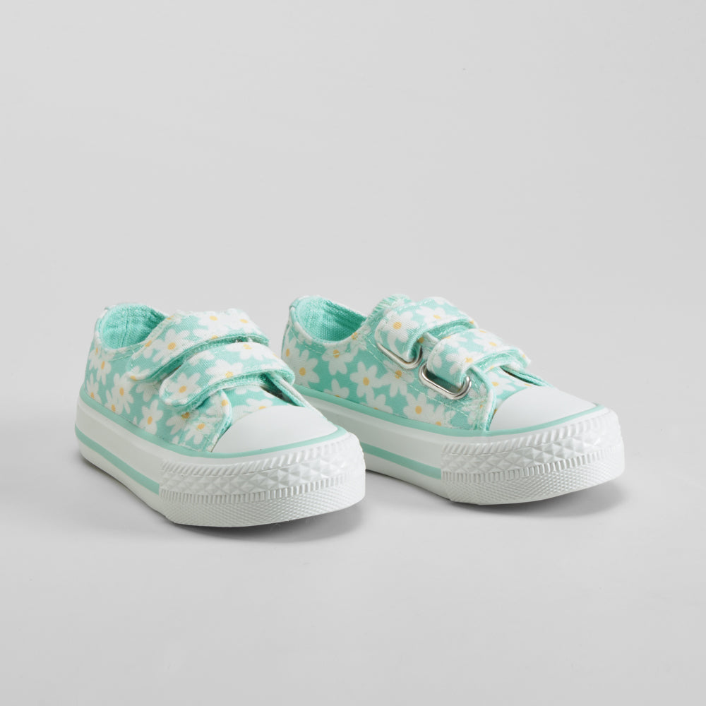 Zapatilla de lona margaritas bebé verde BACHE