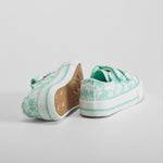 Zapatilla de lona margaritas bebé verde BACHE