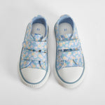 Zapatilla de lona flores bebé azul BACHE