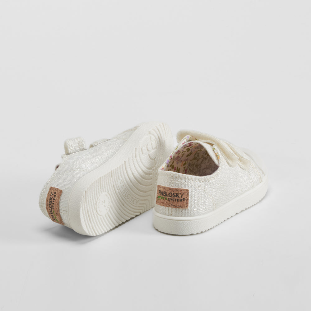 Zapatilla lona con brillo blanca PABLOSKY
