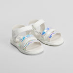 Sandalia tiras ondas multicolor bebé blanca BACHE