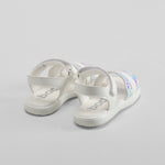 Sandalia tiras ondas multicolor bebé blanca BACHE