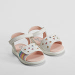 Sandalia estrellas multicolor bebé blanca BACHE