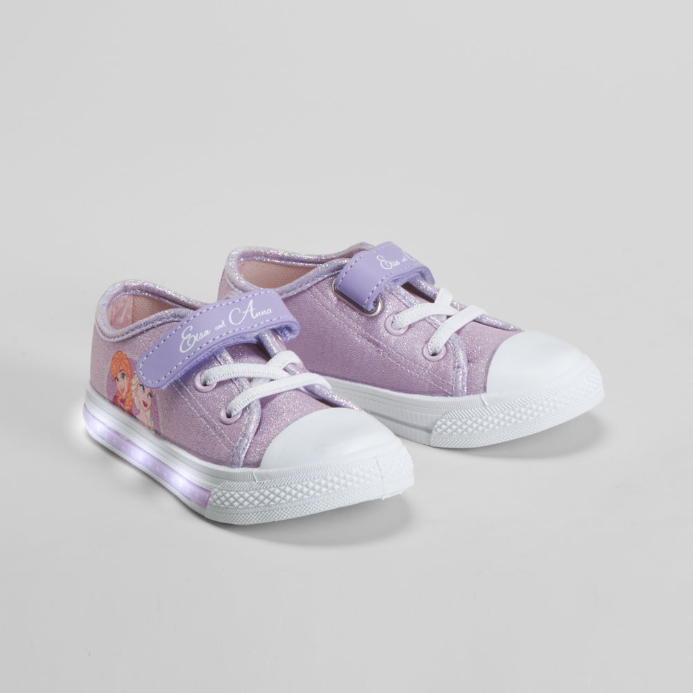 Zapatilla de lona con luces morada FROZEN