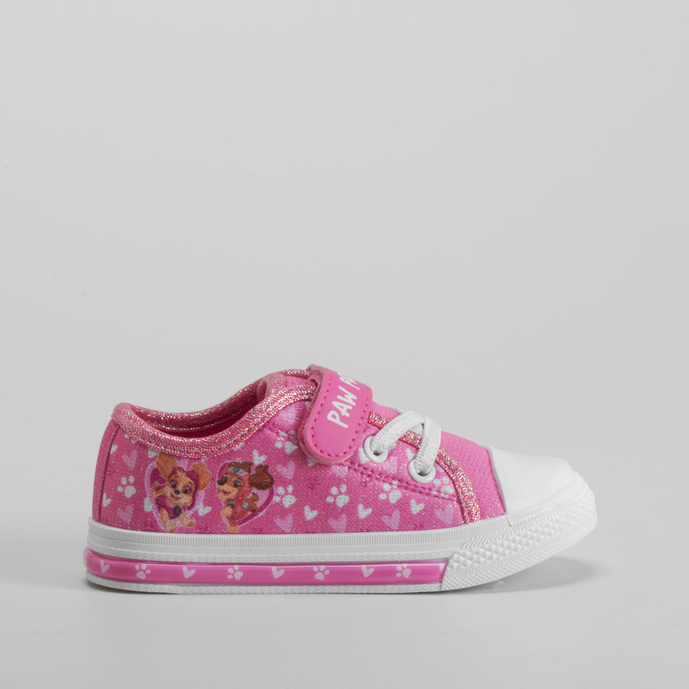 Zapatilla de lona con luces rosa PATRULLA CANINA