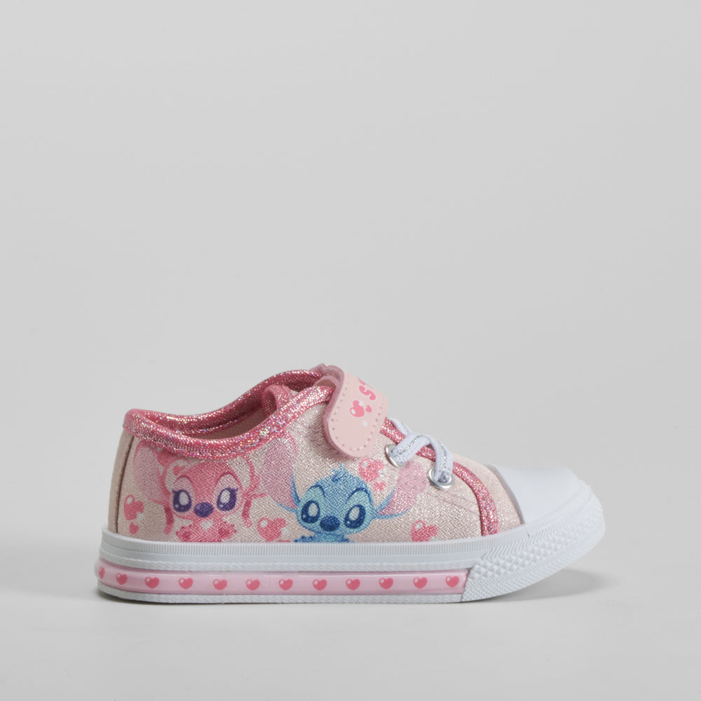 Zapatilla lona con luces rosa STITCH