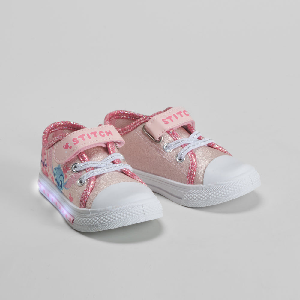 Zapatilla lona con luces rosa STITCH