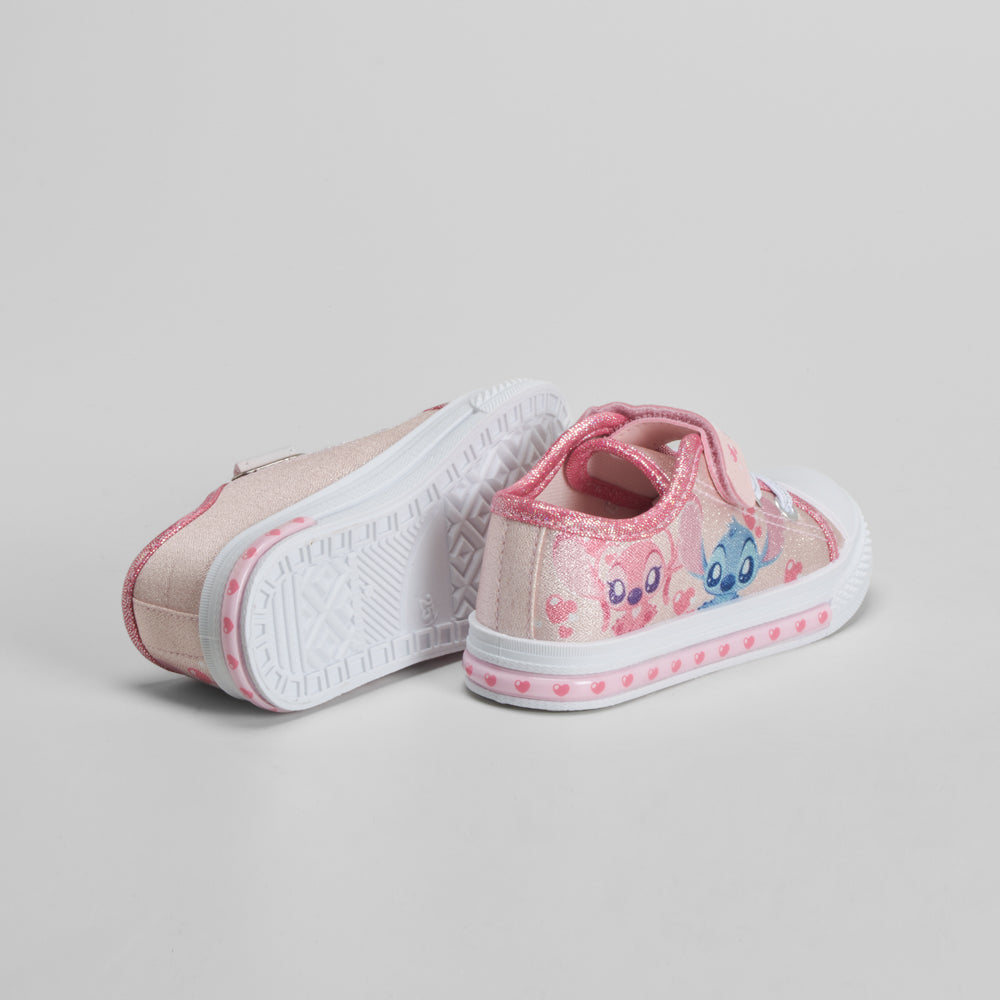 Zapatilla lona con luces rosa STITCH