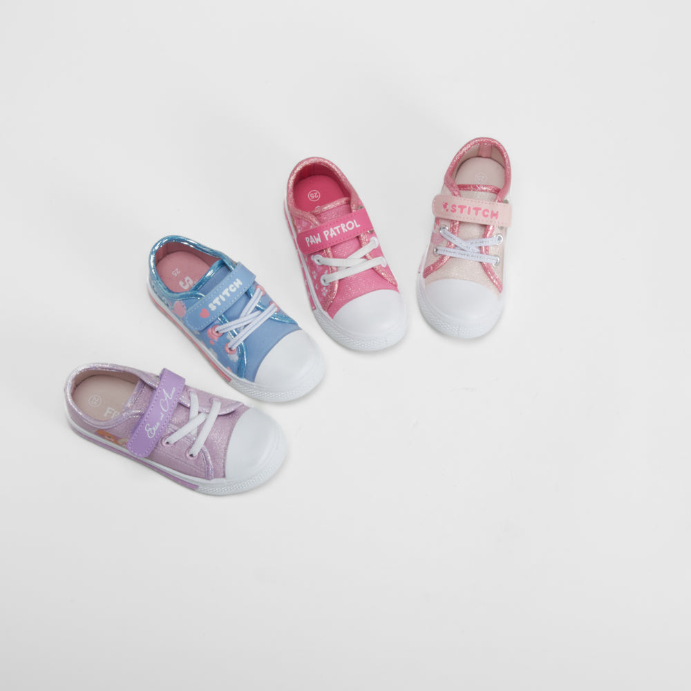 Zapatilla lona con luces rosa STITCH