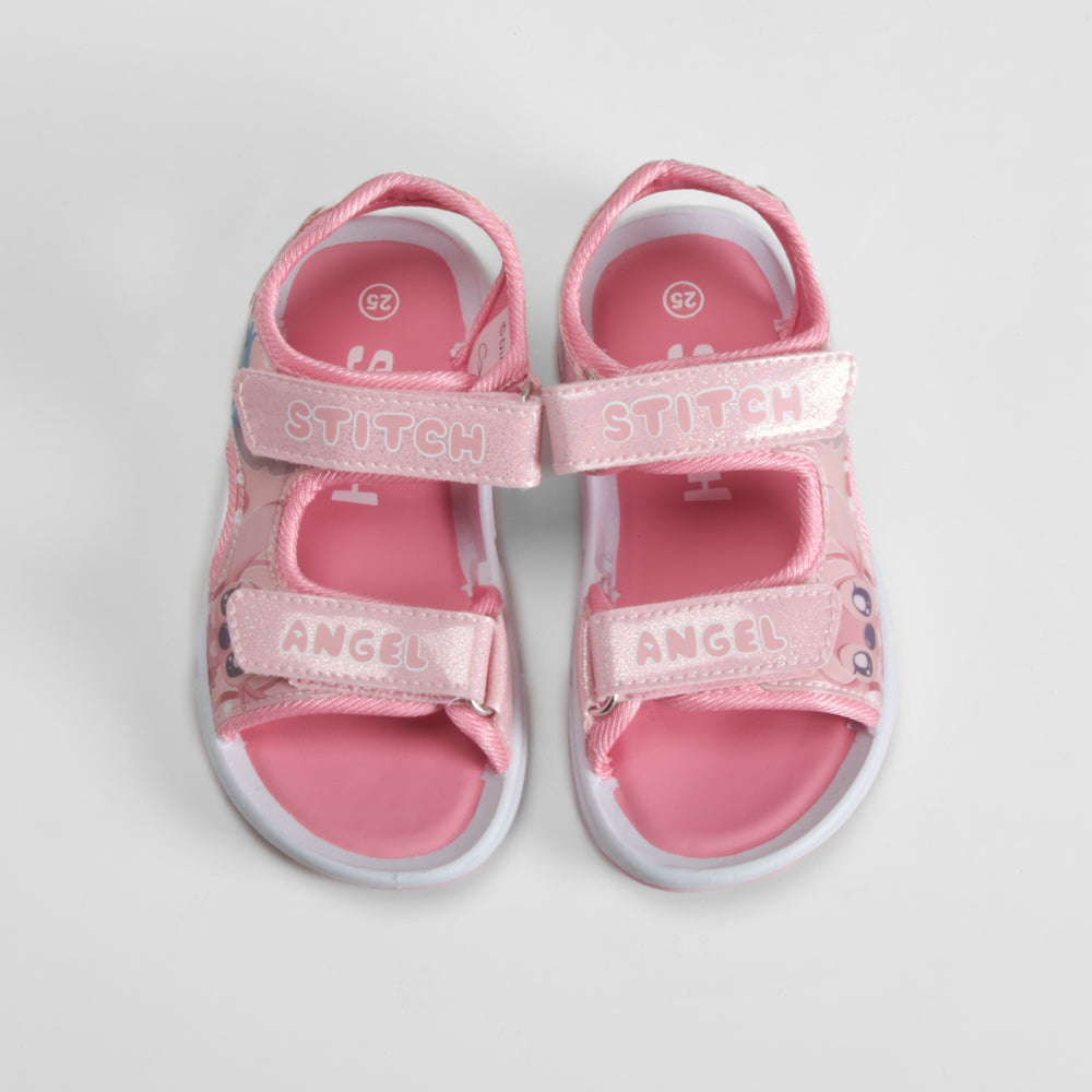 Sandalia deportiva con luces rosa STITCH