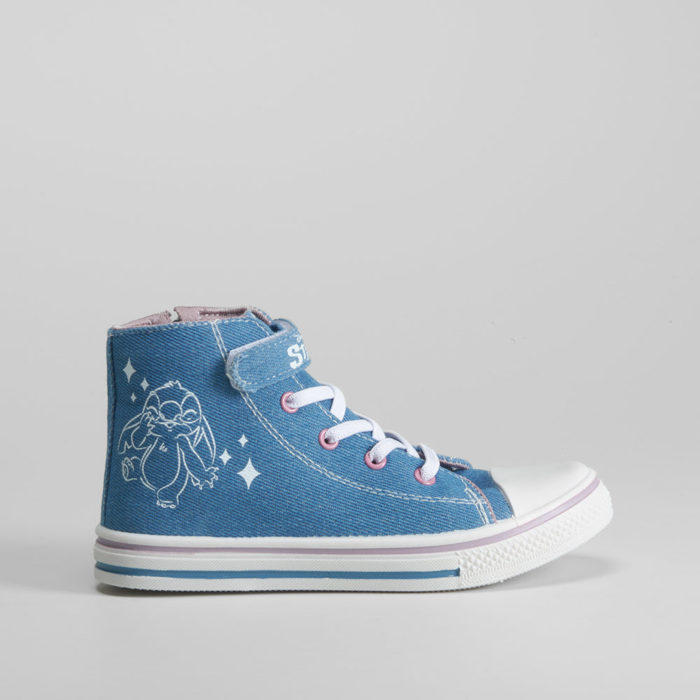 Zapatilla alta lona denim STITCH