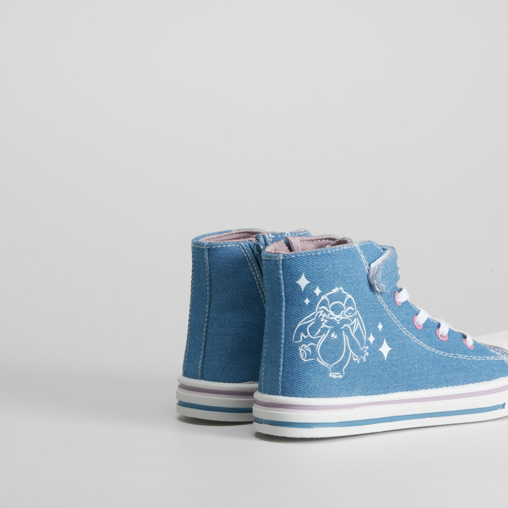 Zapatilla alta lona denim STITCH