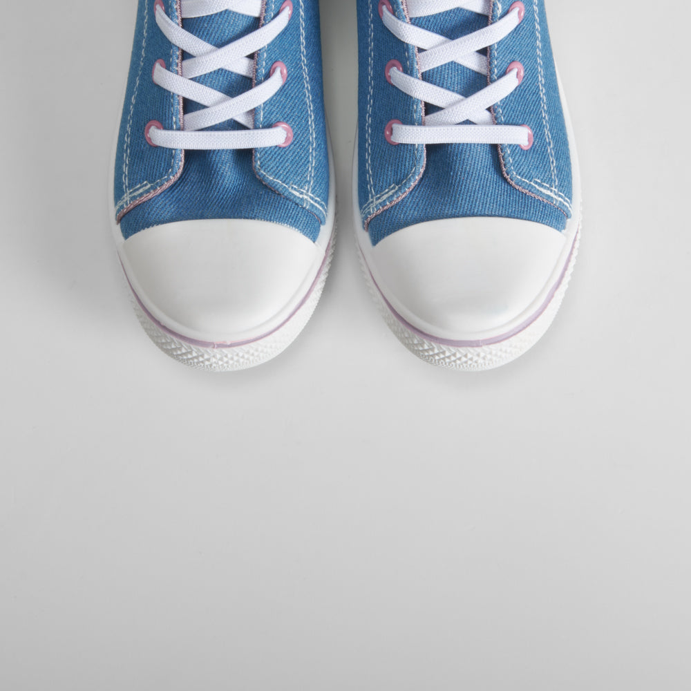 Zapatilla alta lona denim STITCH