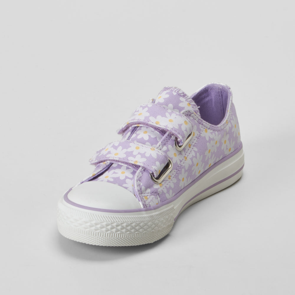 Zapatilla lona velcros margaritas morada OH GIRL