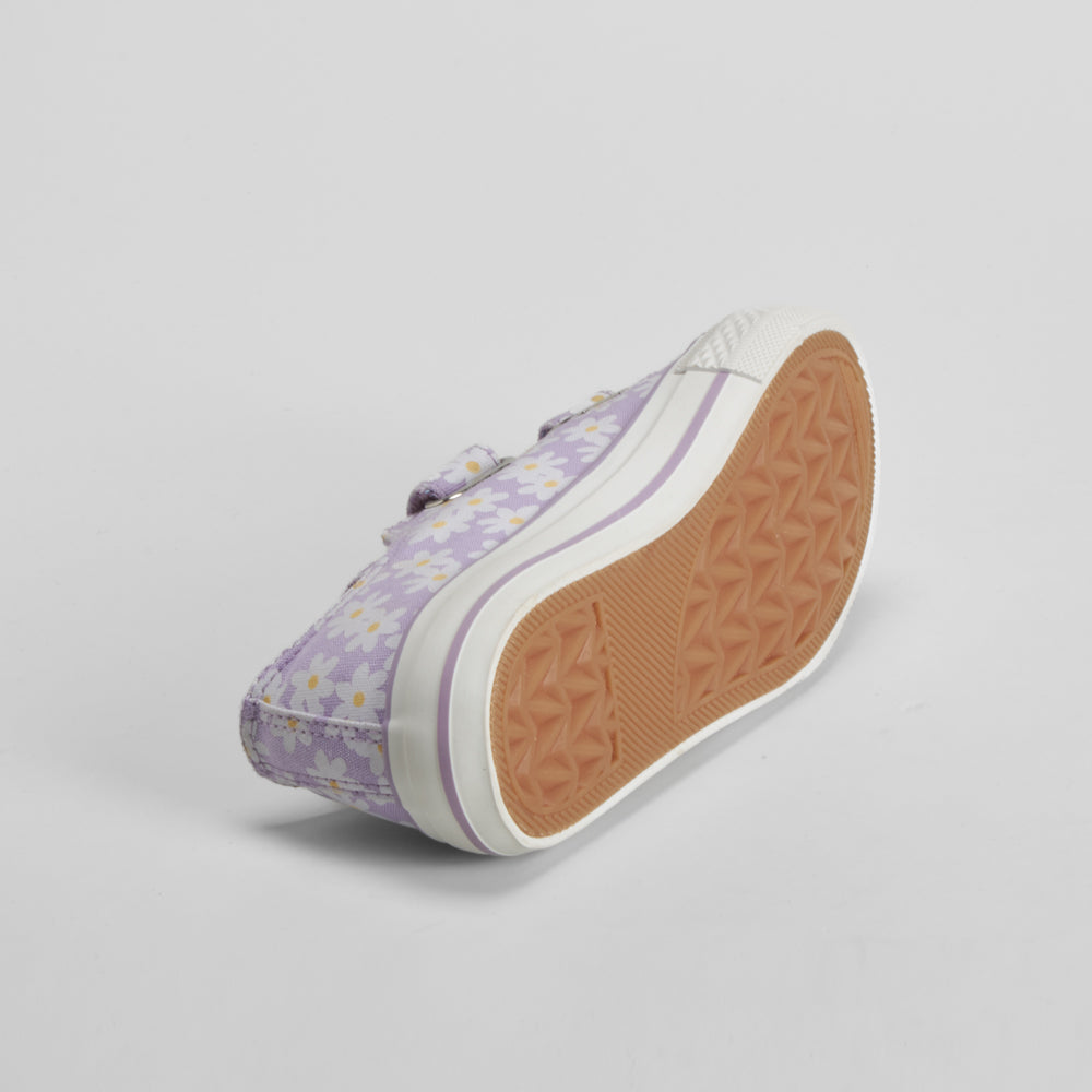 Zapatilla lona velcros margaritas morada OH GIRL