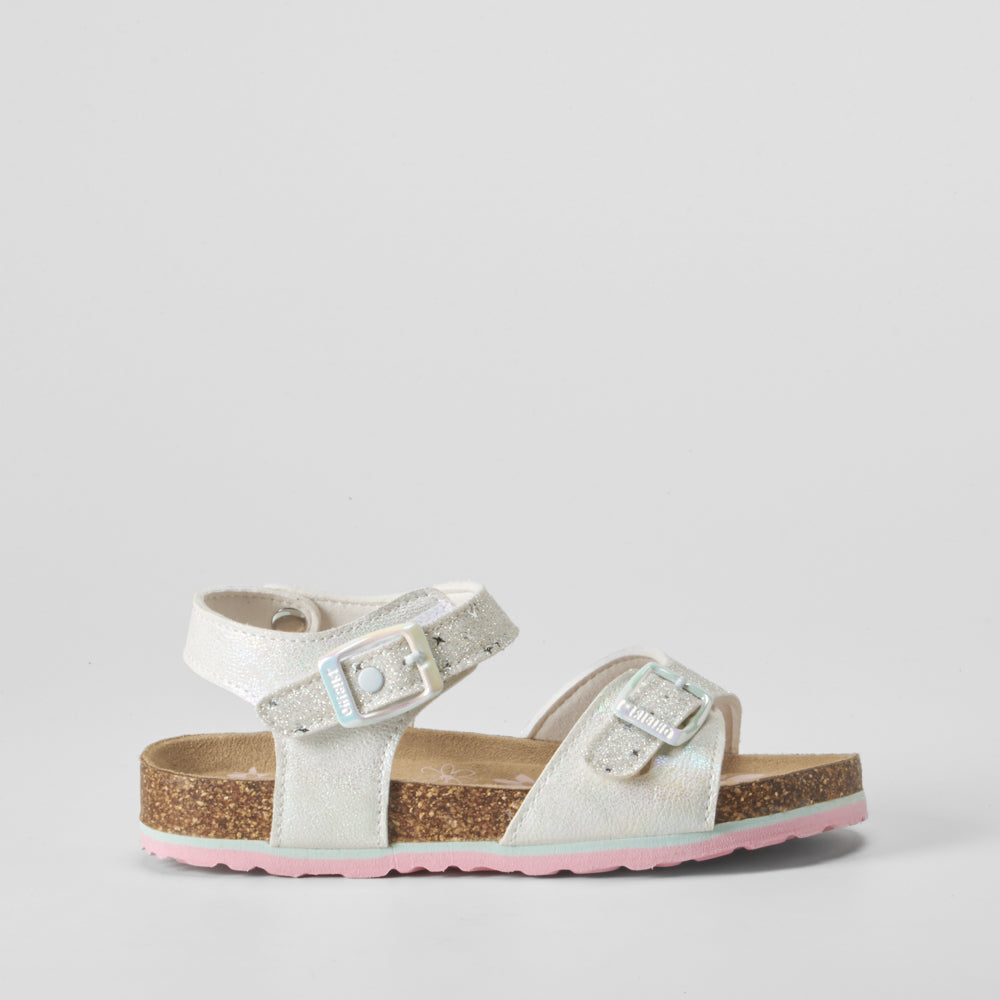 Sandalia bio con brillo blanca OH GIRL
