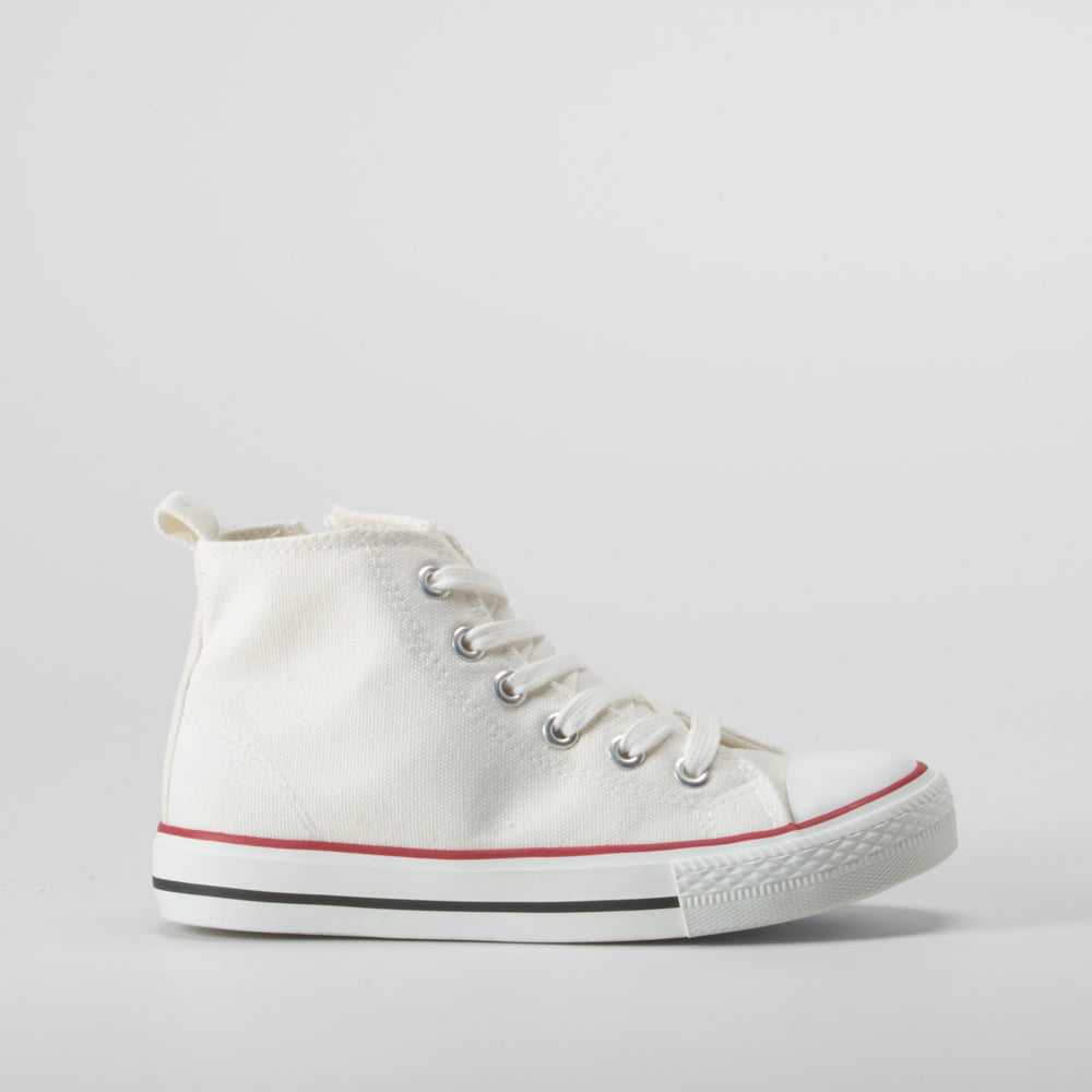 Zapatilla alta lona blanca OH GIRL