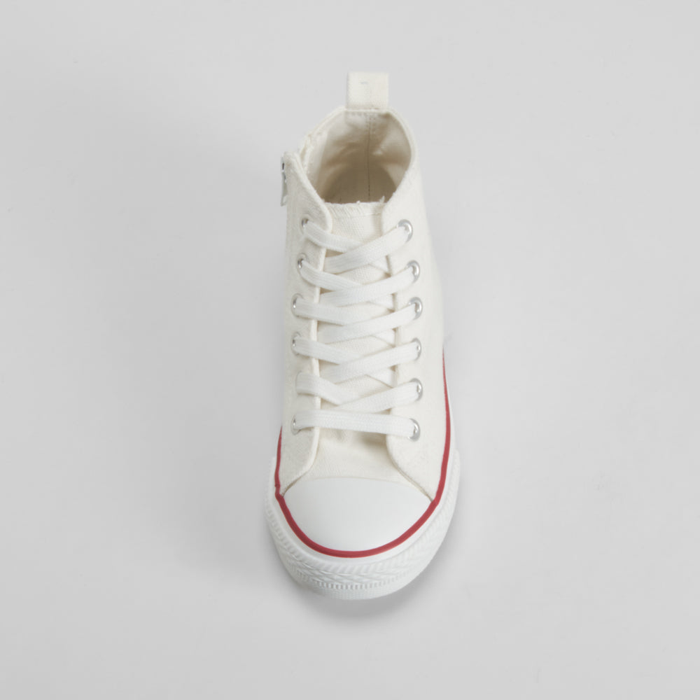 Zapatilla alta lona blanca OH GIRL