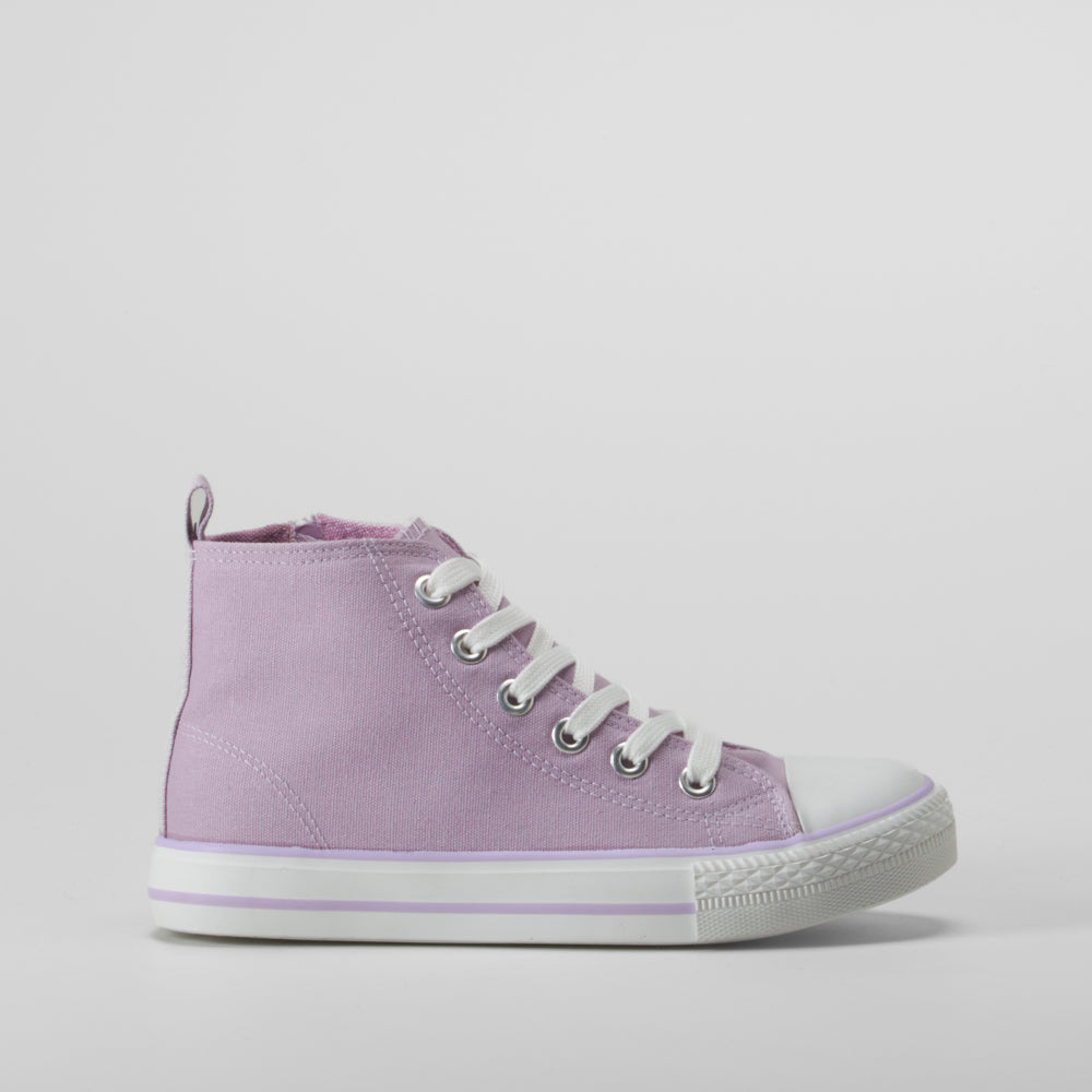 Zapatilla alta lona morada OH GIRL