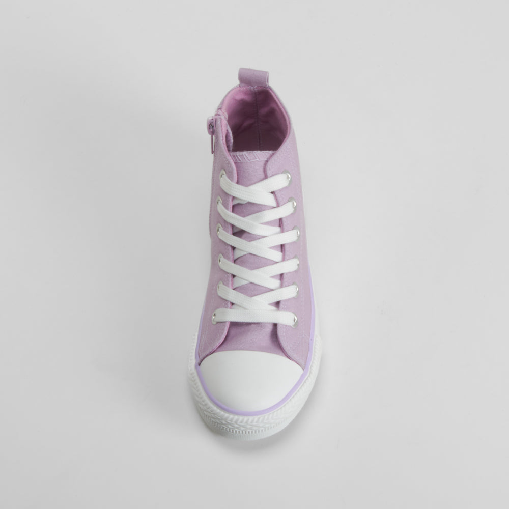 Zapatilla alta lona morada OH GIRL