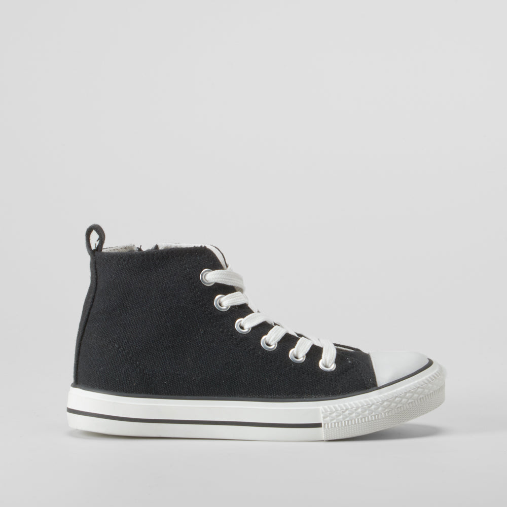 Zapatilla alta lona negra OH GIRL
