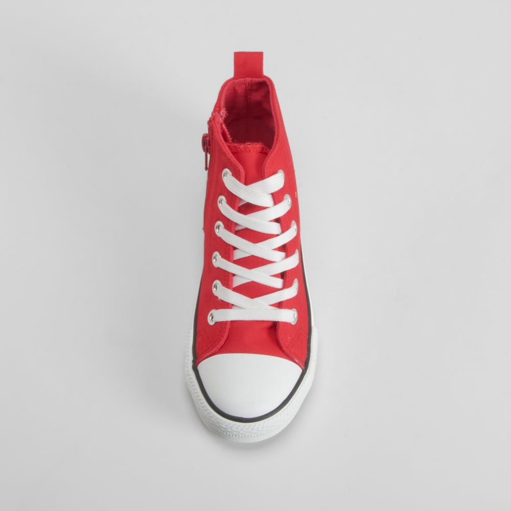 Zapatilla alta de lona roja OH GIRL
