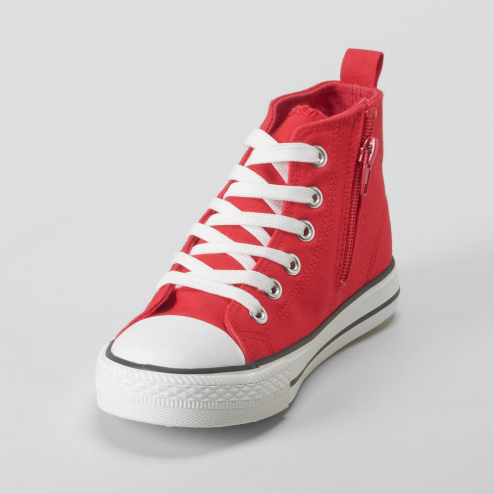 Zapatilla alta de lona roja OH GIRL
