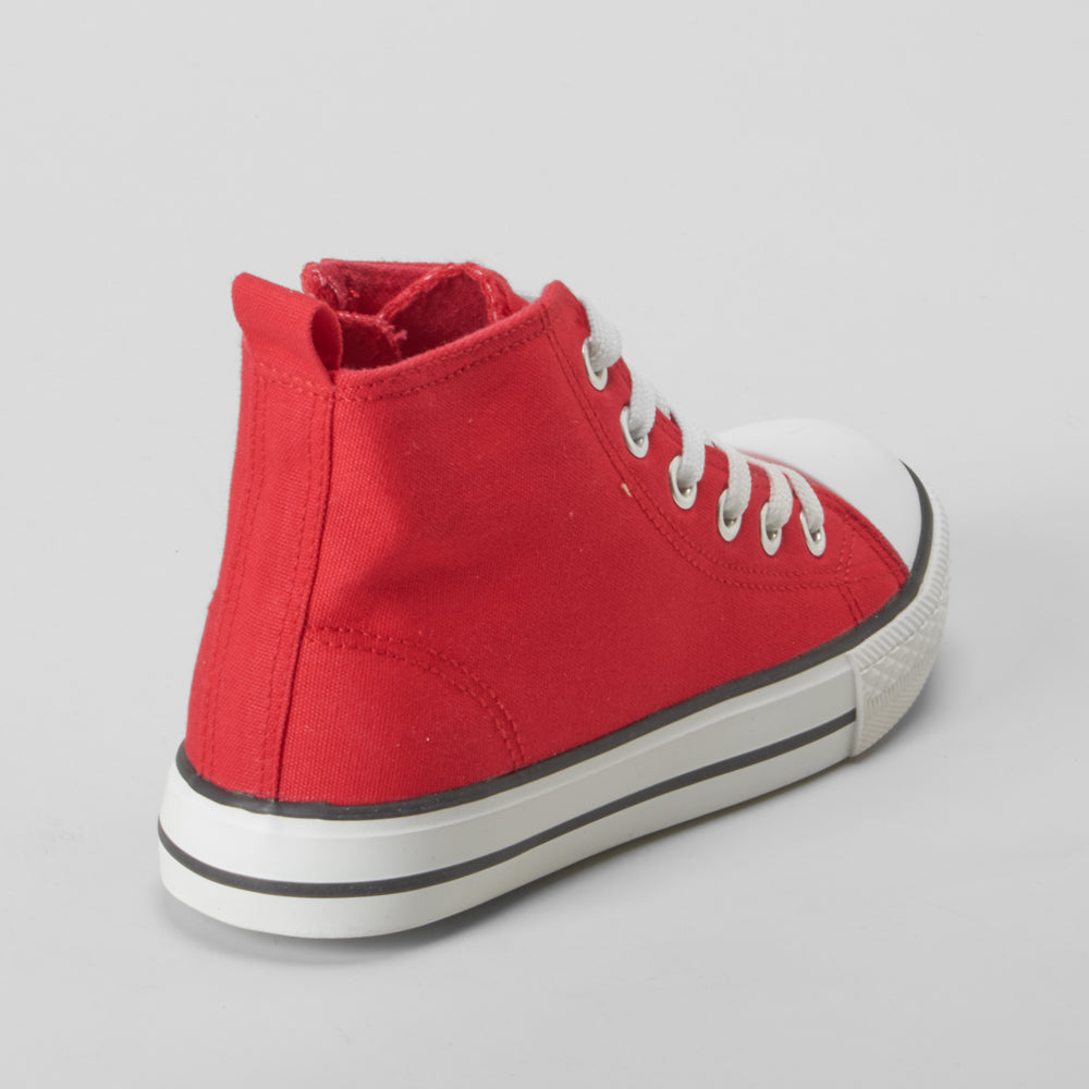 Zapatilla alta de lona roja OH GIRL