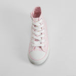 Zapatilla alta de lona margaritas rosa OH GIRL