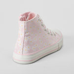 Zapatilla alta de lona margaritas rosa OH GIRL