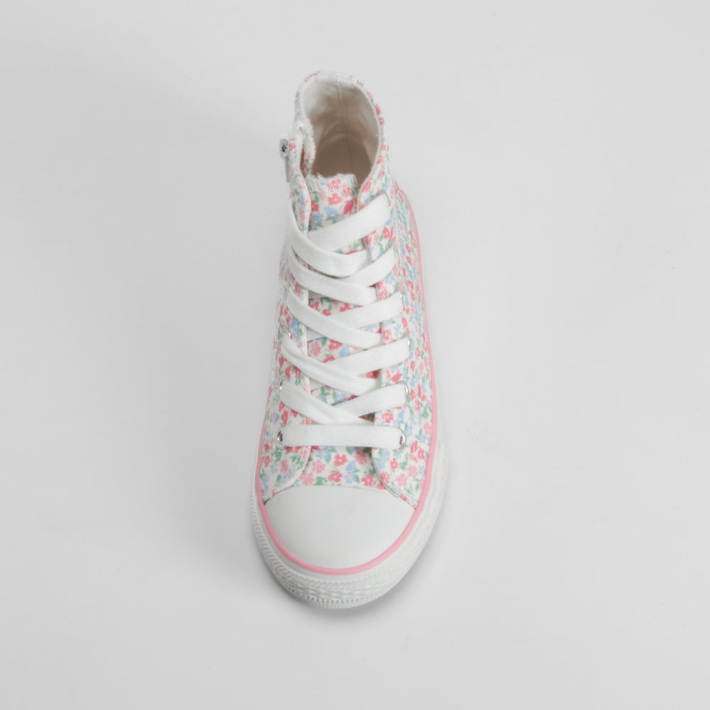 Zapatilla alta lona flores multicolor OH GIRL