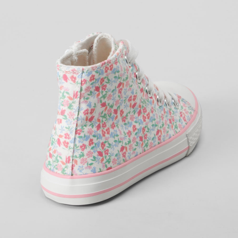 Zapatilla alta lona flores multicolor OH GIRL