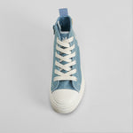 Zapatilla lona alta flores azul OH GIRL