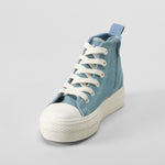 Zapatilla lona alta flores azul OH GIRL