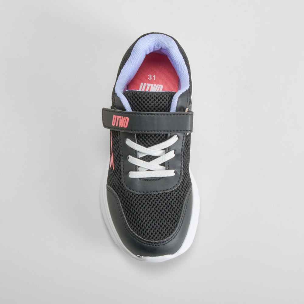 Deportiva walking negro y rosa UTWO