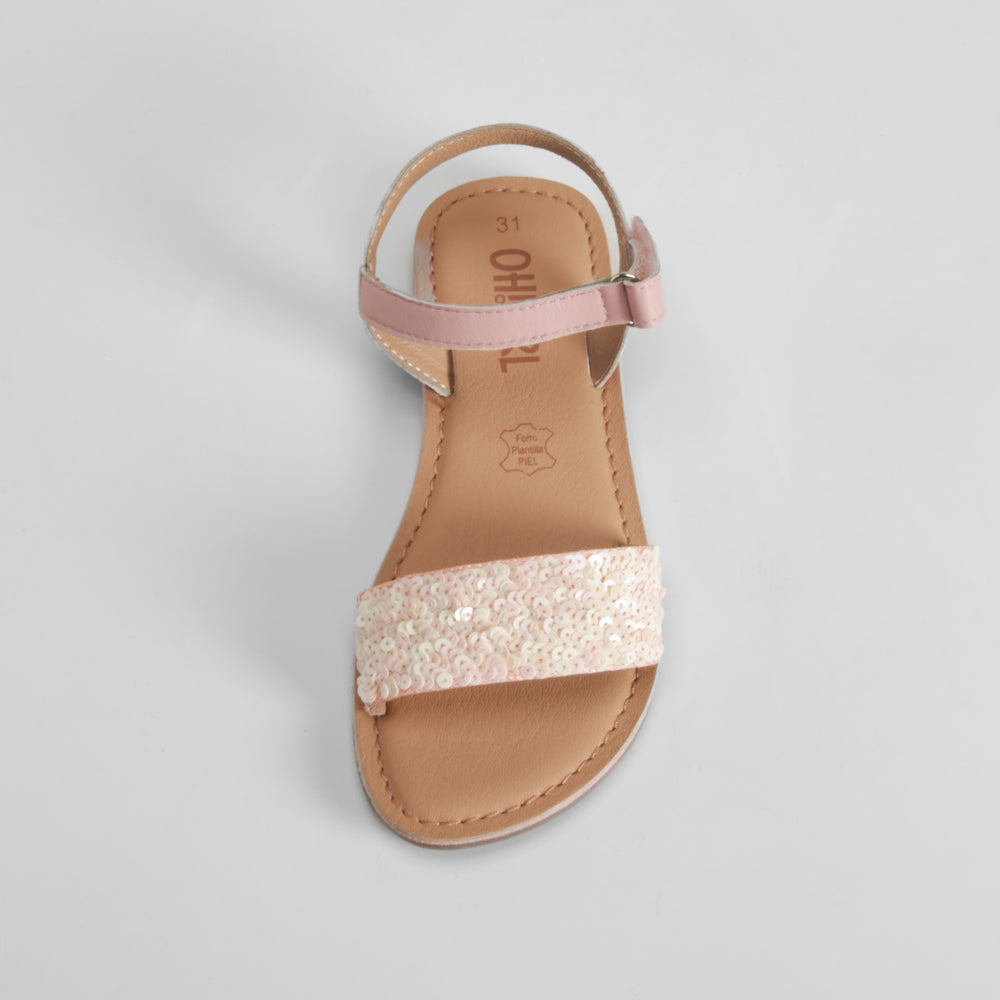 Sandalia de tiras piel rosa OH GIRL