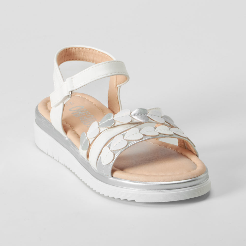 Sandalia de tiras con corazones blanca OH GIRL