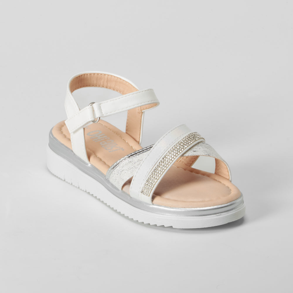 Sandalia de tiras brillo infantil blanca OH GIRL