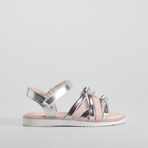 Sandalia nudos infantil de plata OH GIRL
