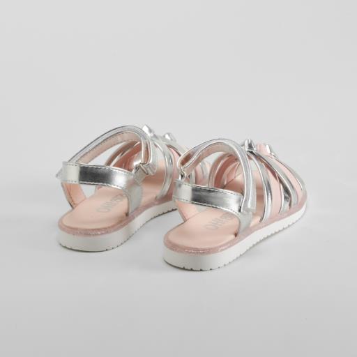 Sandalia nudos infantil de plata OH GIRL